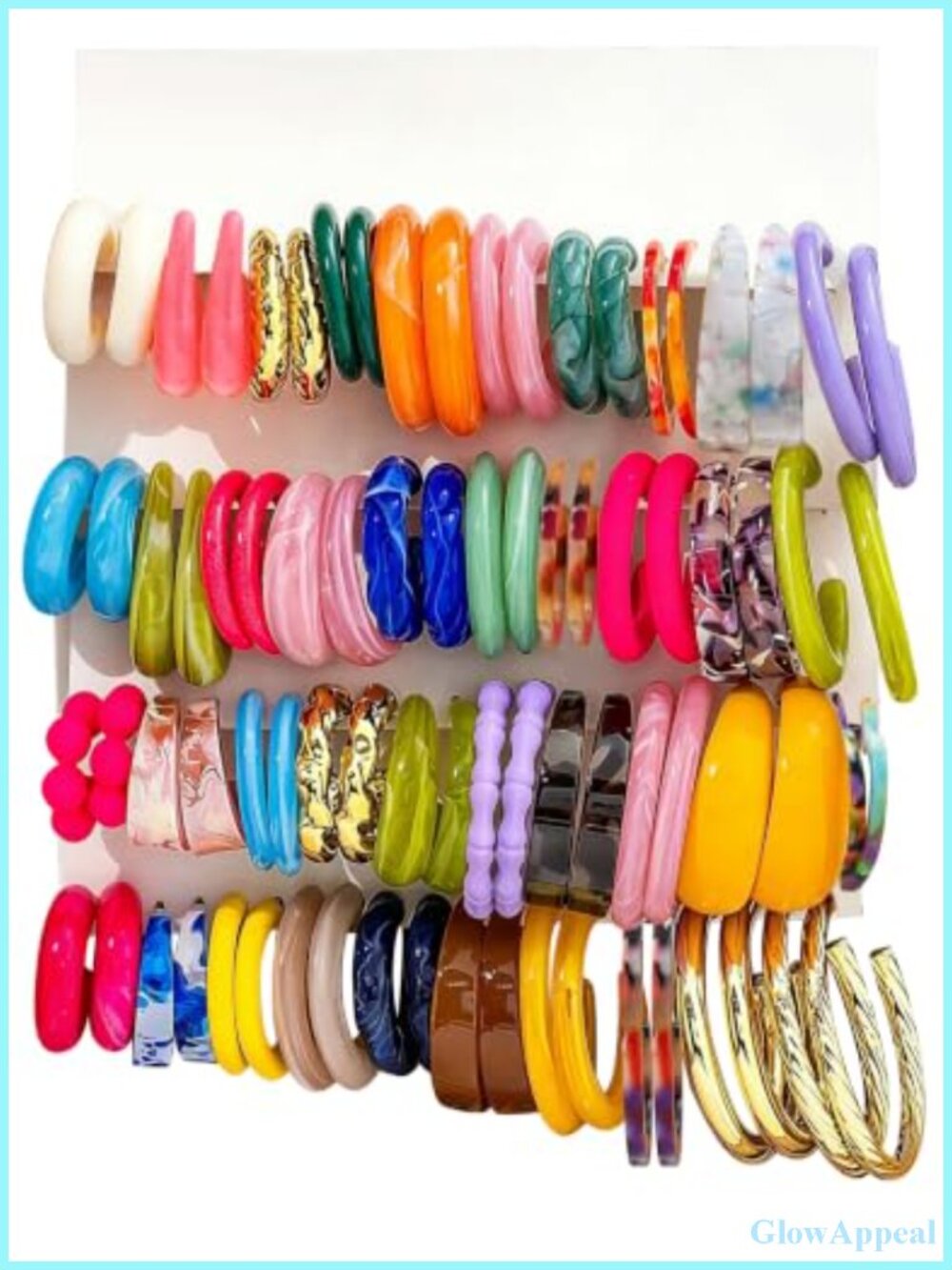 40 Pairs Chunky Hoop Earrings Set for Women Acrylic Statement Jewelry